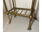 antique solid heavy brass figural swan bird umbrella cane holder stand shelf