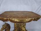 Ornate Resin / FauxWood? Camel Accent Side Table Or Planter Stand