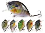 5PCS Fishing Lure Lot Shallow Diving Rattling Crankbait Hook Bass Bait Tackle