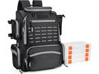 Fishing Tackle Backpack with Rod Holders-4 Tackle Boxes-Rain Cover,43L