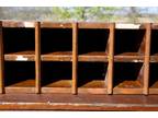 Vintage wood cubby apothecary cabinet mailbox parts bin storage organizer box