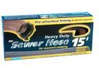 Heavy-Duty Sewer Hose, 15' w/Adapter - S078-881338
