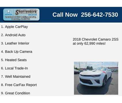 2018UsedChevroletUsedCamaroUsed2dr Conv is a White 2018 Chevrolet Camaro Car for Sale in Decatur AL
