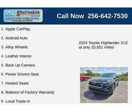 2024UsedToyotaUsedHighlander is a Black 2024 Toyota Highlander Car for Sale in Decatur AL
