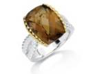 Ladies SS Honey Citrine Ring with 18 Yellow Gold