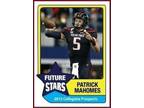 Patrick Mahomes 2015 pre-Rookie College card 100% Perfect Mint!