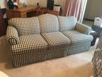 Green and Ivory checked sofa