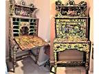 Antique Secretary Desk Decoupage - 1864.