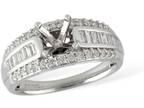 14k White Gold Semi-Mount Engagement Ring