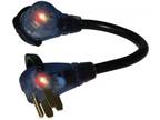 30 Amp Male to 50 Amp Female Dogbone Pigtail Adapter Lighted Pro Grip -