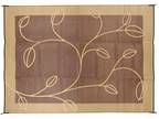 Camco Awning Outdoor Patio Mat 6 X 9 Brown/ Tan Leaf Design - N817-010745
