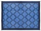 Camco Awning Outdoor Patio Mat 6 X 9 Blue/ Blue Lattice Design - N817-010746