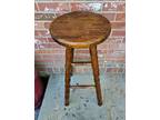 Vintage Oak Plant Fern Stand Side Table Handmade Carved Wood Stool