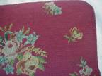 vintage needlepoint footstool ottoman foot stool floral pattern antique