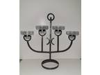 Erik Hoglund for Boda Nova Sweden Crystal and Iron 4 Light Candelabra Mcm