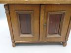 Antique Doll Sized Toy Dining Buffet Hutch Shelf with 2 Doors Wooden