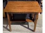Early 1900s, Solid Oak Wood Side Table, 33" x 22.5" x 30"
