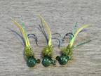 3 Hand Tied 1/16, 1/32 or 1/64 Oz Chubby Wedgie Jigs (Crappie, Panfish, Walleye)