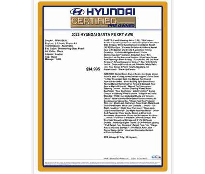 2023 Hyundai Santa Fe XRT is a Silver 2023 Hyundai Santa Fe SUV in Fort Lauderdale FL