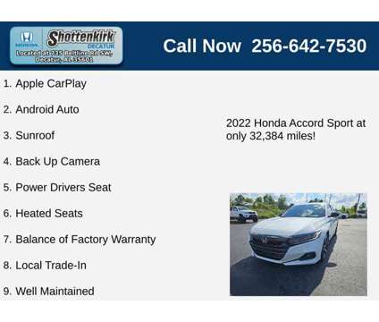 2022UsedHondaUsedAccordUsed2.0T Auto is a Silver, White 2022 Honda Accord Car for Sale in Decatur AL