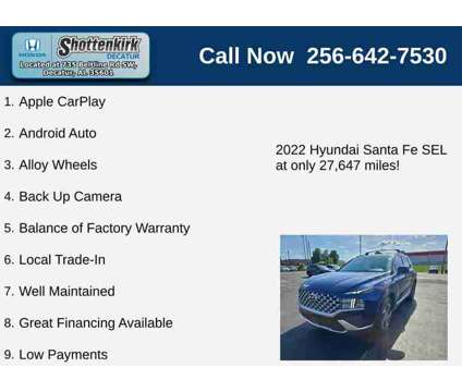 2022UsedHyundaiUsedSanta FeUsedFWD is a 2022 Hyundai Santa Fe Car for Sale in Decatur AL