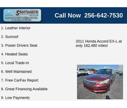 2011UsedHondaUsedAccordUsed4dr I4 Auto is a Red 2011 Honda Accord Car for Sale in Decatur AL