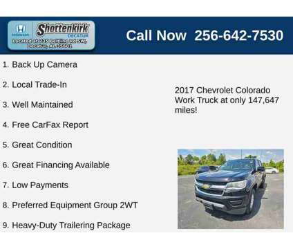 2017UsedChevroletUsedColorado is a Black 2017 Chevrolet Colorado Car for Sale in Decatur AL