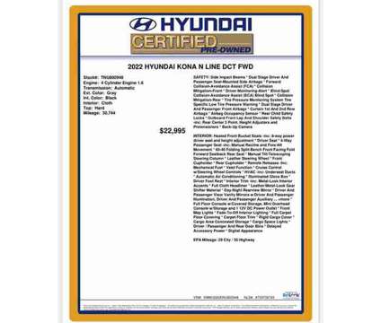 2022 Hyundai Kona N Line is a Grey 2022 Hyundai Kona SUV in Fort Lauderdale FL