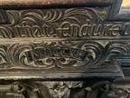Vintage Church Bench Bishop's Bench original 1800s solid wood carvedseats two