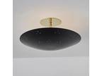 Two Enlighten 'Rey' Perforated Dome Ceiling Lamp in Black