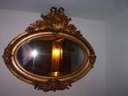 Excellent Antique Cornucopia Oval Gilded 39" x 33" Mirror