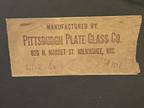 1940’s round cobalt glass mirror Pittsburg Plate Glass