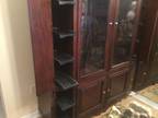 Two Beautiful glass cabinets with CD/DVR storage on sides