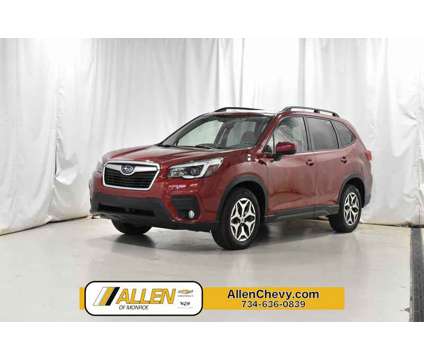 2021 Subaru Forester Premium is a Red 2021 Subaru Forester 2.5i SUV in Monroe MI