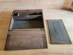 Writing Box Lap Travel Desk Portable Folding Slope Slanted Inkwell Antique Vtg