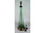 Vintage Green Art Glass Lamp Cone Mid Century Modern 24in to Socket