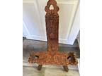 Spanish Knights templar Antique Chair with Embossed Leather and Solid wood
