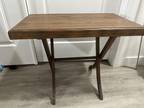 Vintage 1930’s Folding Top Standing Wood Side Table Very Rare In This