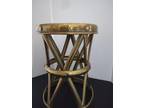 Mid Century Hammered Brass Stool ir Side Table