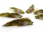 Olive Dumbell Eye Zonker - 6 pack of BARBLESS Streamer Fly Fishing Flies