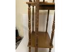 MCM Vtg Wood Spindle 2 Tier Accent/Phone Table Drawer Bedside Stand Drawer