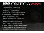 Zebco Omega Pro 3 Z03pro 3.4:1 W/10lb Line 7 Bearing Spincast Reel [phone...