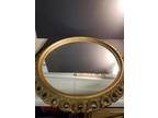 MCM Ornate Gold Scroll Wall Mirror Hollywood Regency Vintage Large 24 x 20 oval