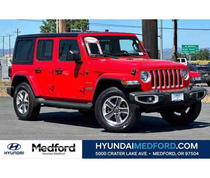 2020 Jeep Wrangler Unlimited Sahara 4X4 is a Red 2020 Jeep Wrangler Unlimited Sahara SUV in Medford OR
