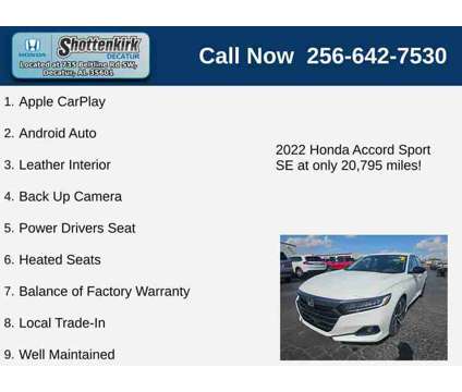 2022UsedHondaUsedAccordUsed1.5 CVT is a Silver, White 2022 Honda Accord Car for Sale in Decatur AL