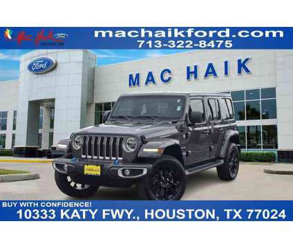 2022 Jeep Wrangler 4xe Unlimited Sahara is a Grey 2022 Jeep Wrangler Car for Sale in Houston TX