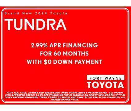 2024 Toyota Tundra Hybrid Platinum is a White 2024 Toyota Tundra Platinum Hybrid in Fort Wayne IN