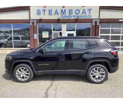 2024 Jeep Compass Latitude Lux FWD is a Black 2024 Jeep Compass Latitude SUV in Steamboat Springs CO