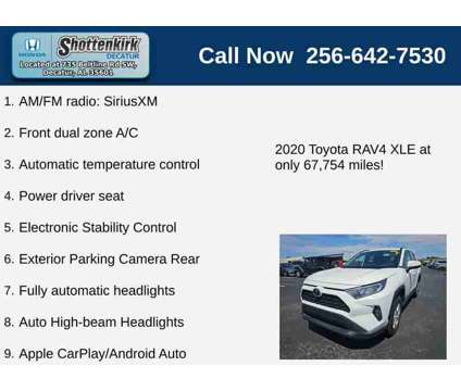 2020UsedToyotaUsedRAV4 is a White 2020 Toyota RAV4 Car for Sale in Decatur AL