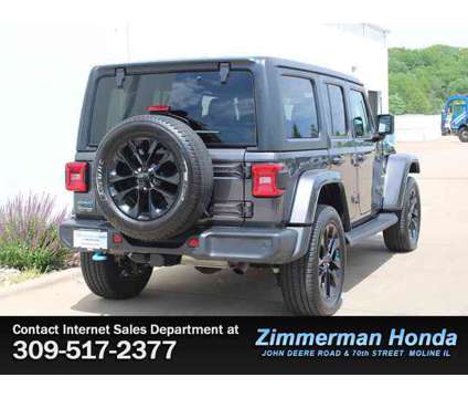 2023 Jeep Wrangler 4xe Sahara is a Grey 2023 Jeep Wrangler Car for Sale in Moline IL
